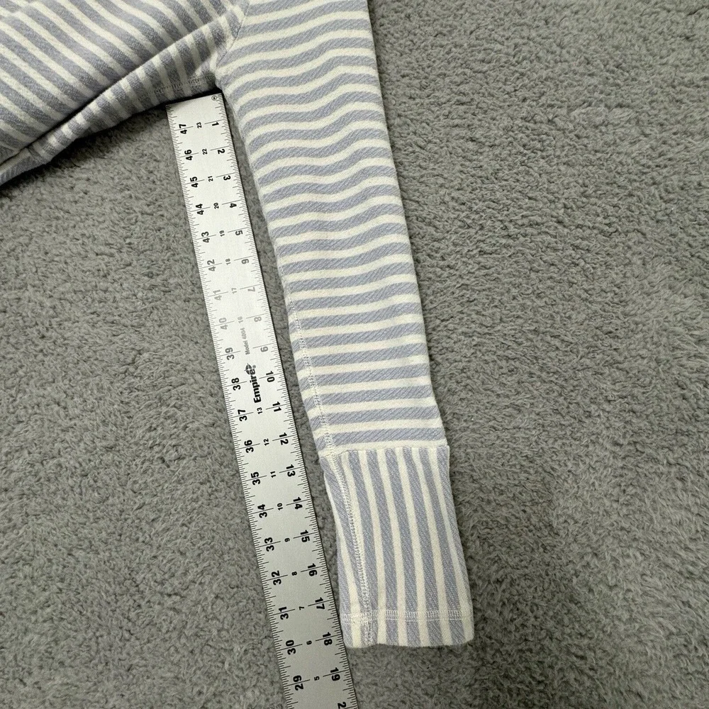 J.Crew Hoodie Sweatshirt Pullover White Blue‎ Stripe Women's Size Small